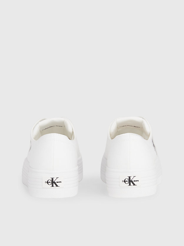 white canvas plateausneakers voor dames - calvin klein jeans
