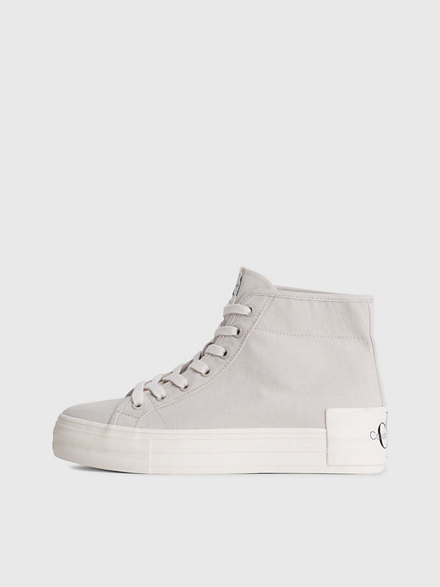 beige recycled high-top platform trainers for women calvin klein jeans