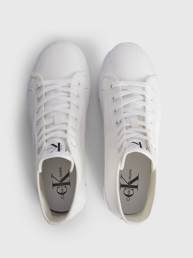 white recycled high-top platform trainers for women calvin klein jeans