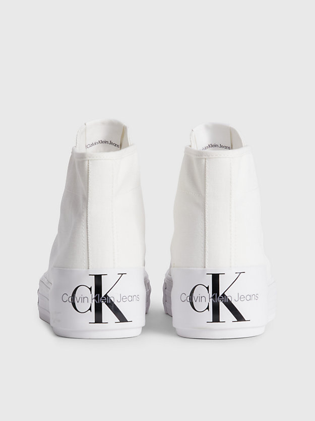 WHITE Buty sportowe za kostkę na platformie z przetworzonych materiałów dla Kobiety CALVIN KLEIN JEANS