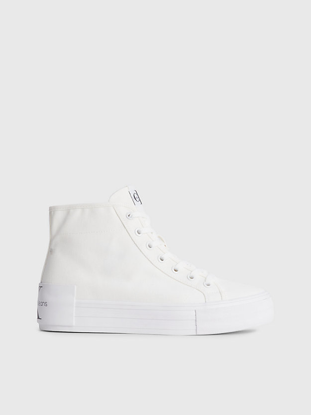 white recycled high-top platform trainers for women calvin klein jeans