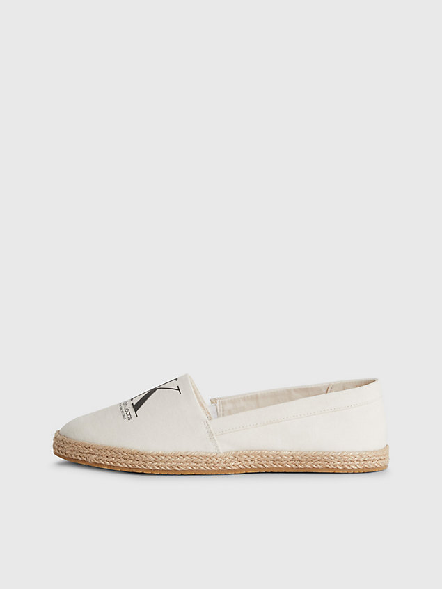 white recycled canvas espadrilles for women calvin klein jeans