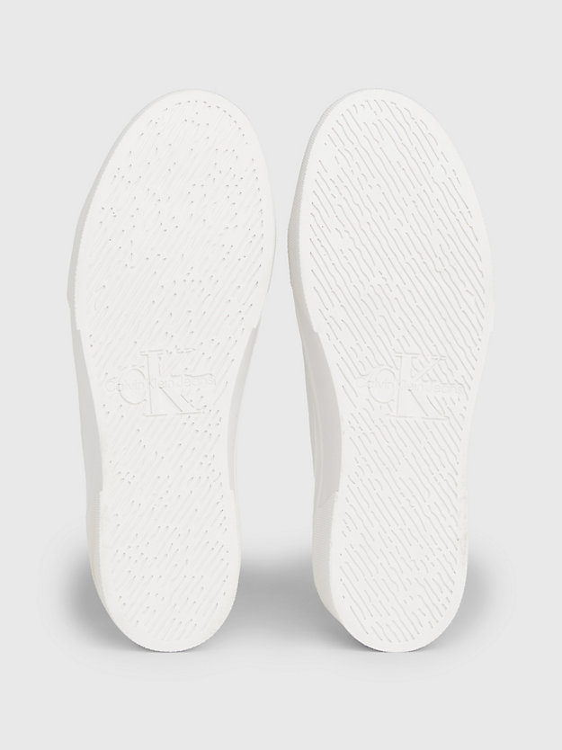 zapatillas de lona con plataforma white de mujeres calvin klein jeans