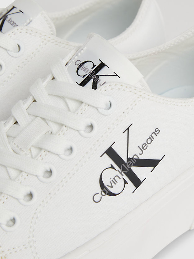 white canvas plateausneakers voor dames - calvin klein jeans