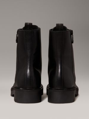 triple black leather boots for women calvin klein jeans