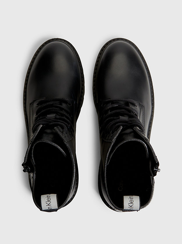BLACK/REFLECTIVE SILVER Leder-Boots für Damen CALVIN KLEIN JEANS