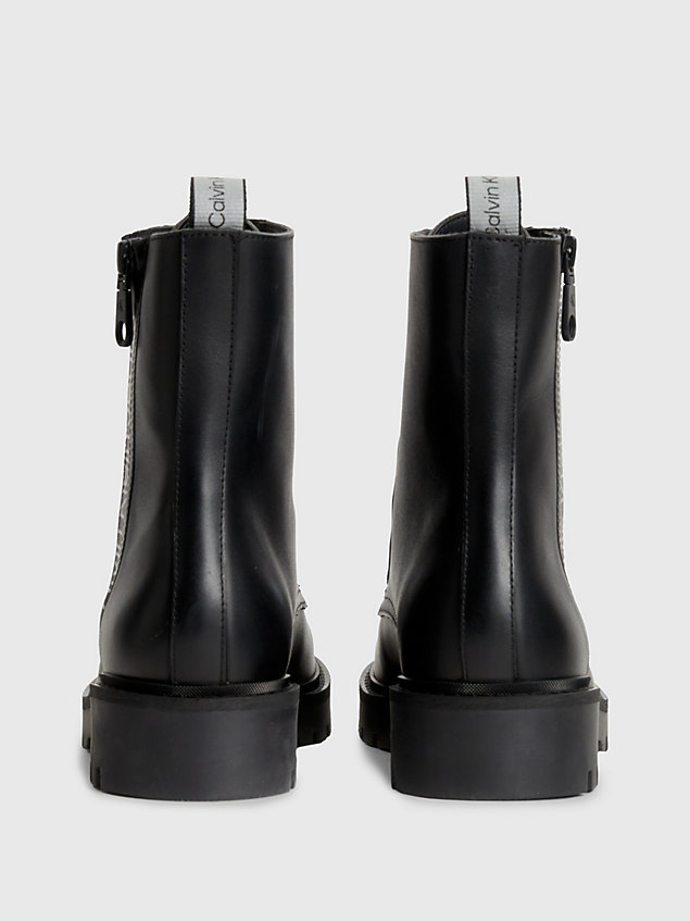 black skórzane buty za kostkę dla kobiety - calvin klein jeans