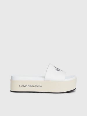 Womens white calvin clearance klein sliders