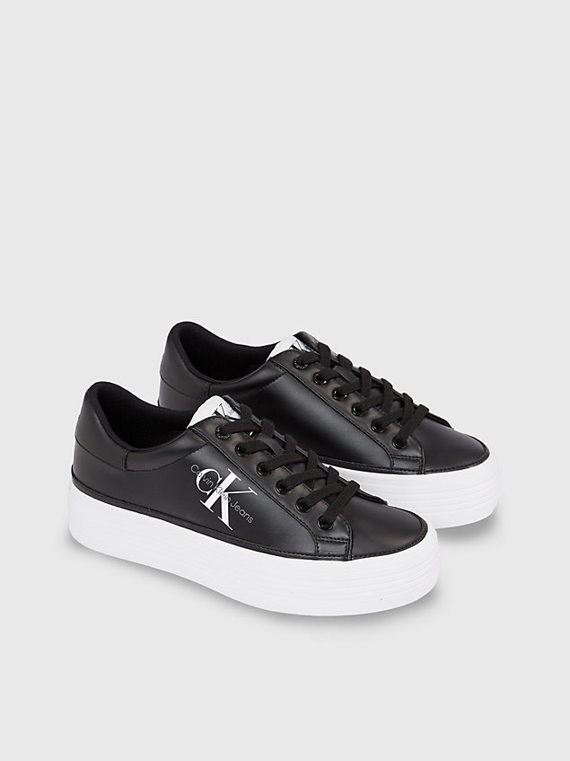 black recycled pearlised platform trainers for women calvin klein jeans
