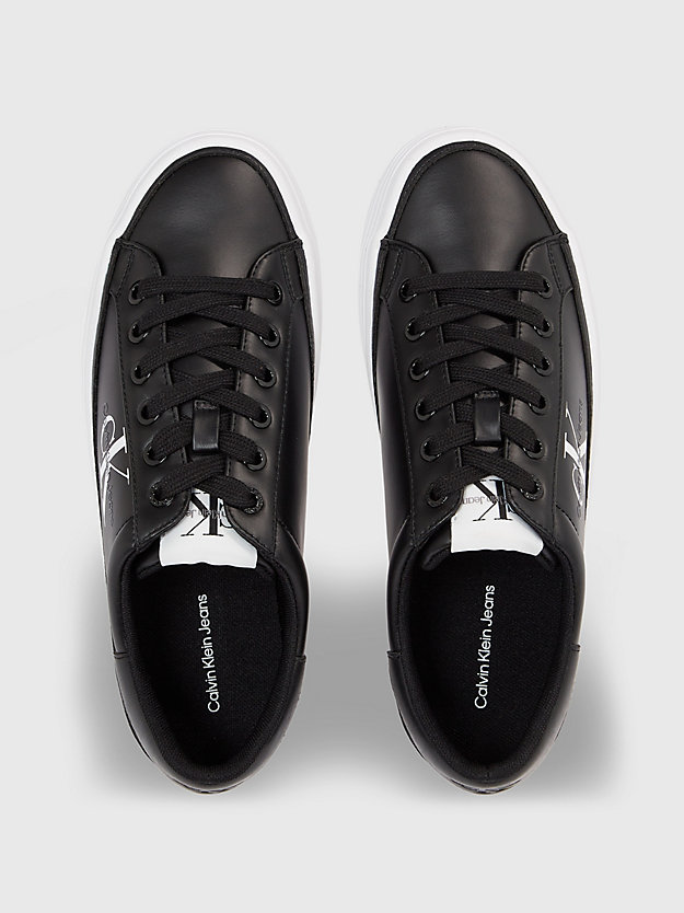 PEARLIZED BLACK Perlmuttartige Plateau-Sneakers aus recyceltem Material für Damen CALVIN KLEIN JEANS