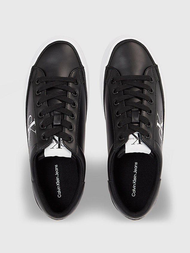black recycled pearlised platform trainers for women calvin klein jeans