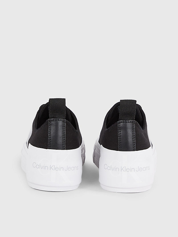 black plateau-sneakers aus recyceltem canvas für damen - calvin klein jeans