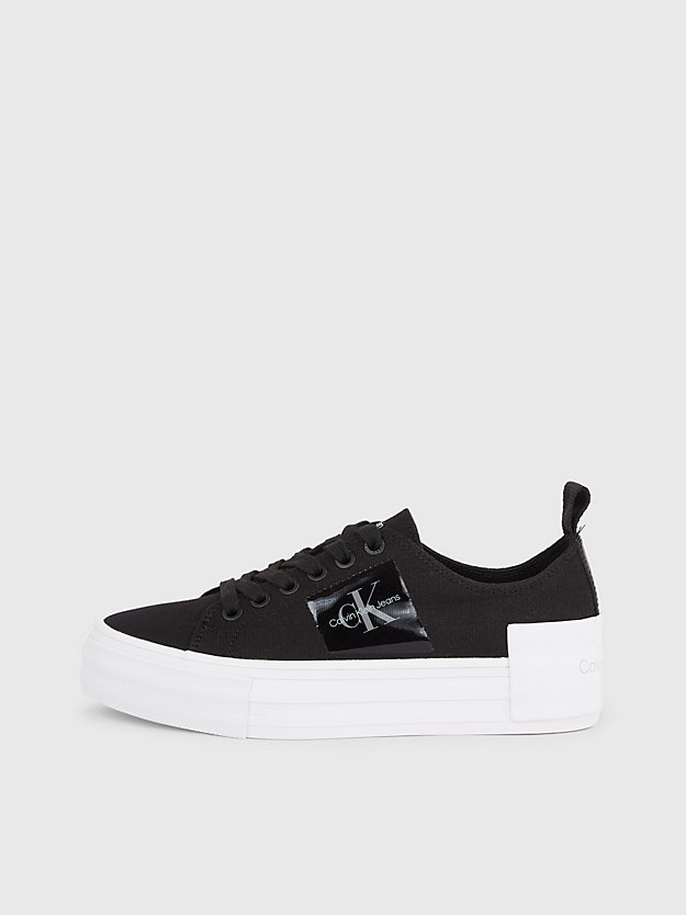 black recycled canvas platform trainers for women calvin klein jeans