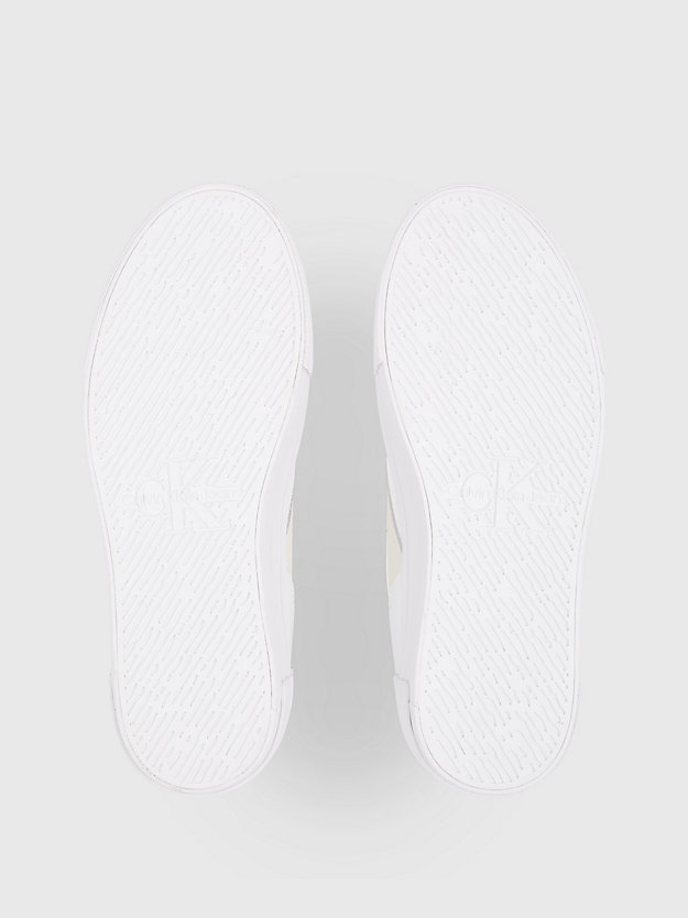 BRIGHT WHITE/CREAMY WHITE Skórzane buty sportowe na platformie dla Kobiety CALVIN KLEIN JEANS