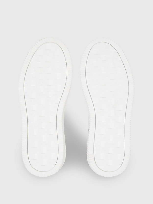 sneaker in pelle bright white/creamy white/cotton c da donna calvin klein jeans