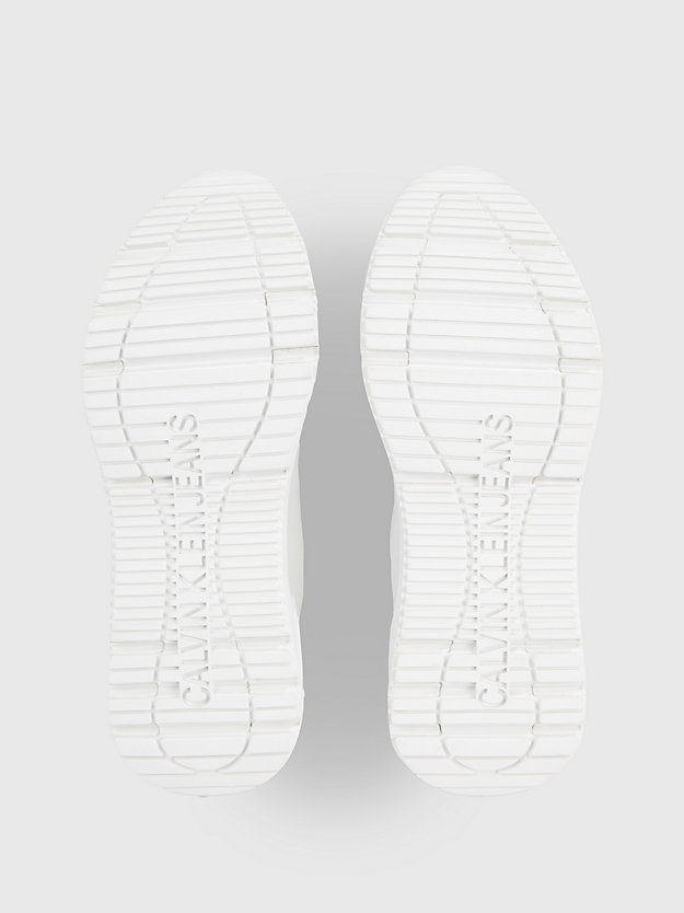 triple white skórzane buty sportowe na grubej podeszwie dla kobiety - calvin klein jeans