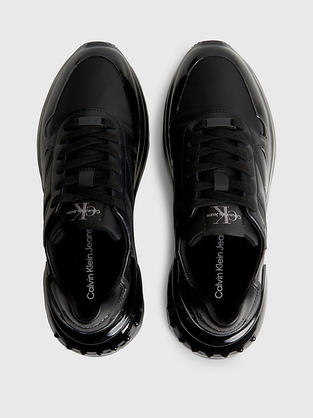 black leather chunky trainers for women calvin klein jeans