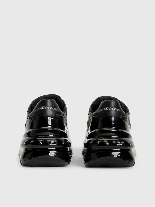 black/dip dyed black leren chunky sneakers voor dames - calvin klein jeans