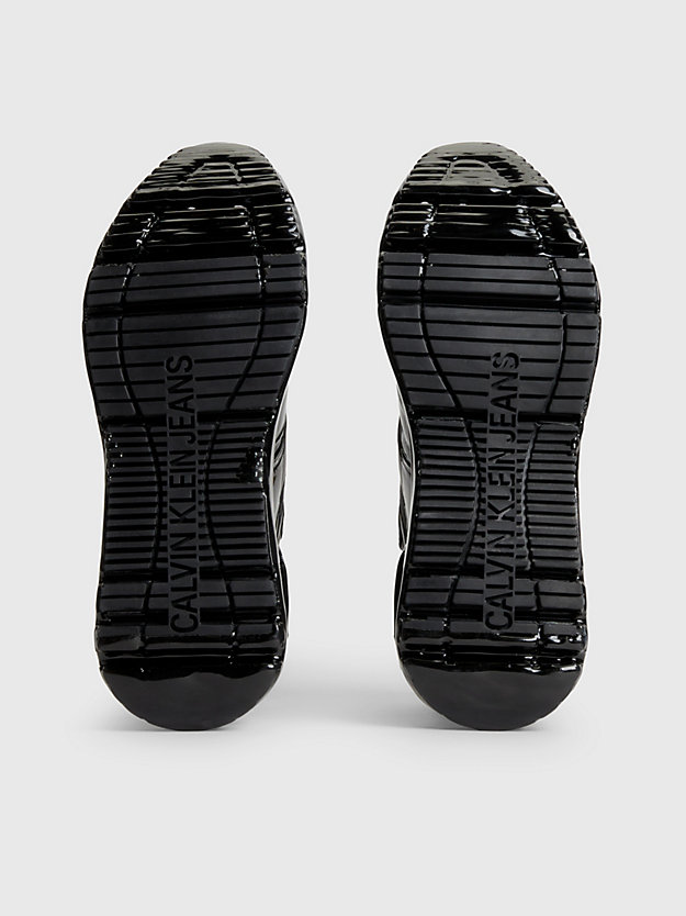 black/dip dyed black leren chunky sneakers voor dames - calvin klein jeans