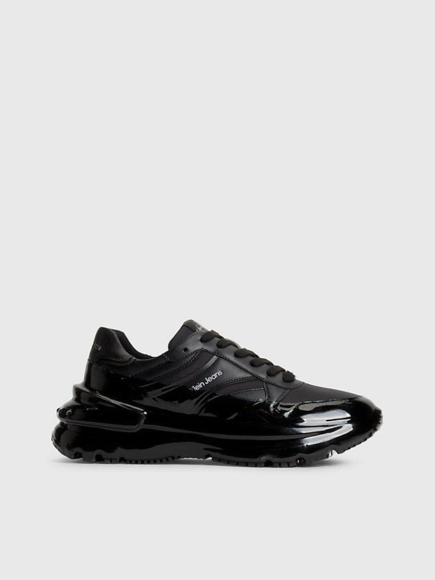 black leather chunky trainers for women calvin klein jeans