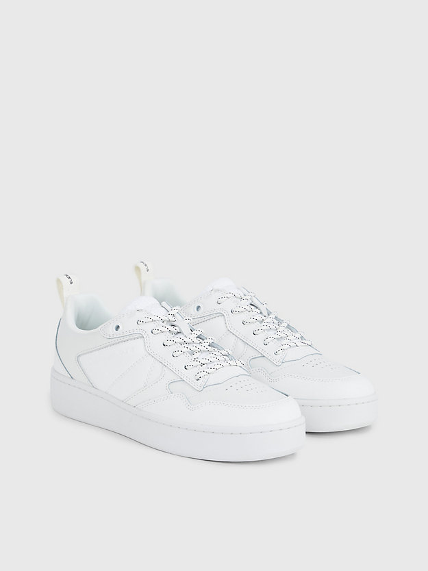 triple white leather trainers for women calvin klein jeans