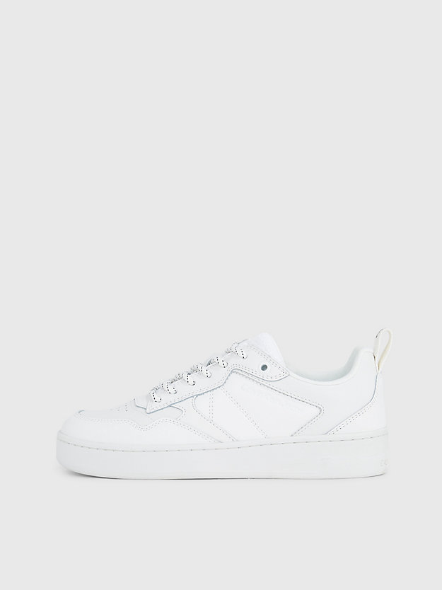 triple white leather trainers for women calvin klein jeans