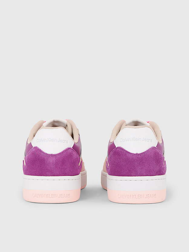 eggshell/cotton candy/peach blush suede trainers for women calvin klein jeans