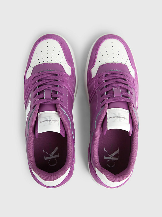 amethyst/white suede trainers for women calvin klein jeans