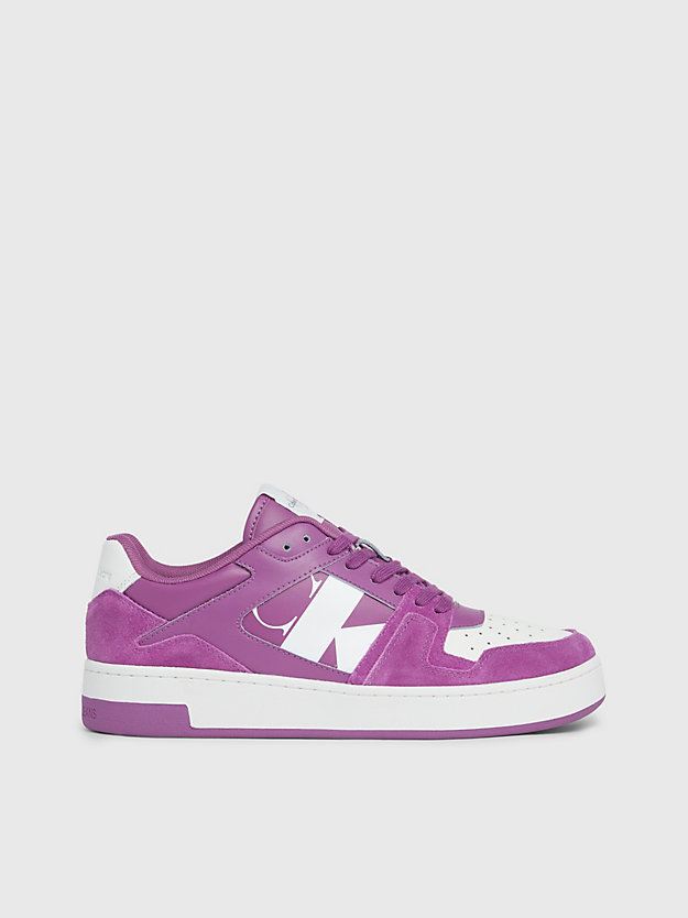 amethyst/white suede trainers for women calvin klein jeans