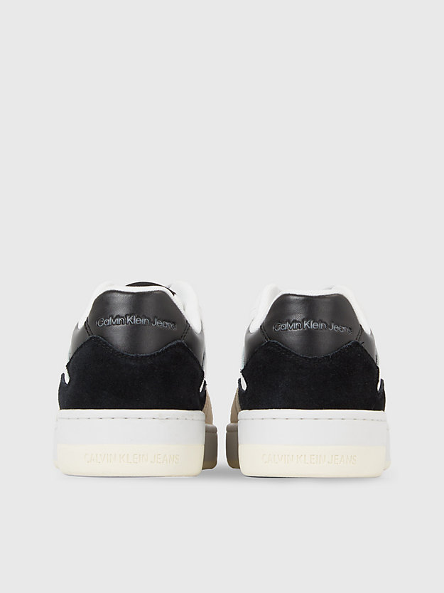 black/bright white suede trainers for women calvin klein jeans