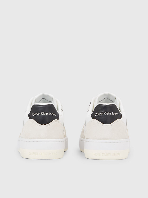 BRIGHT WHITE/BLACK/CREAMY WHITE Sneaker in camoscio da donna CALVIN KLEIN JEANS
