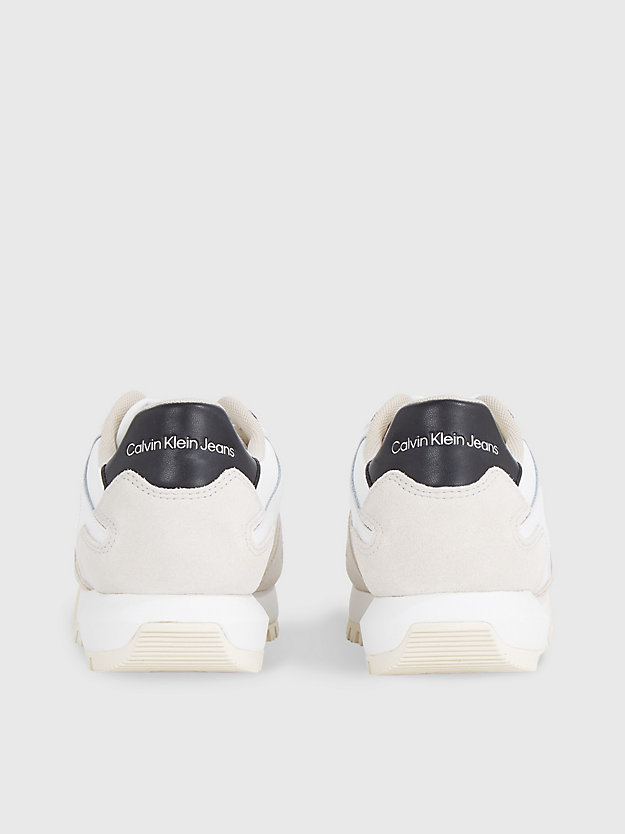 BRIGHT WHITE/BLACK/CREAMY WHITE Suède sneakers voor dames CALVIN KLEIN JEANS