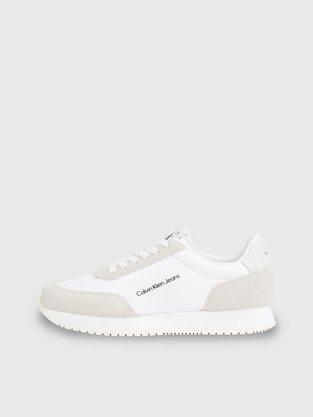sneaker in materiale riciclato perlescente white/creamy white da donna calvin klein jeans