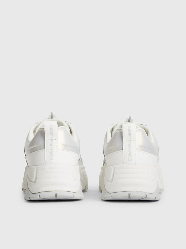BRIGHT WHITE/REFLECTIVE/OYSTER M Leather Vibram® Chunky Trainers for women CALVIN KLEIN JEANS