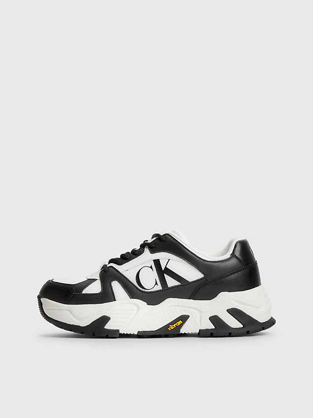 black leather vibram® chunky trainers for women calvin klein jeans