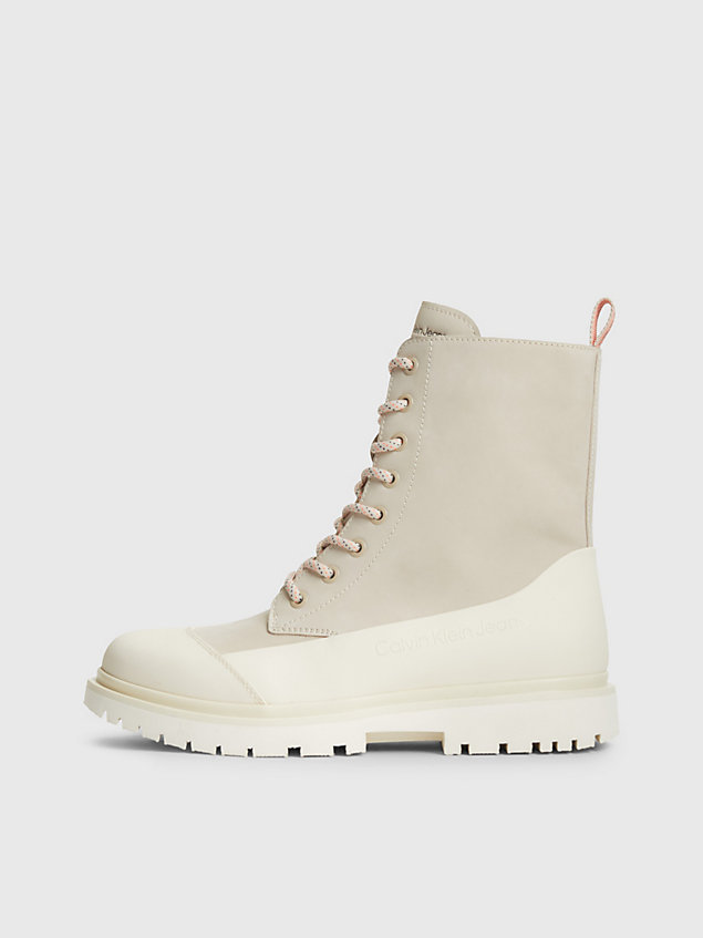 beige leather boots for women calvin klein jeans