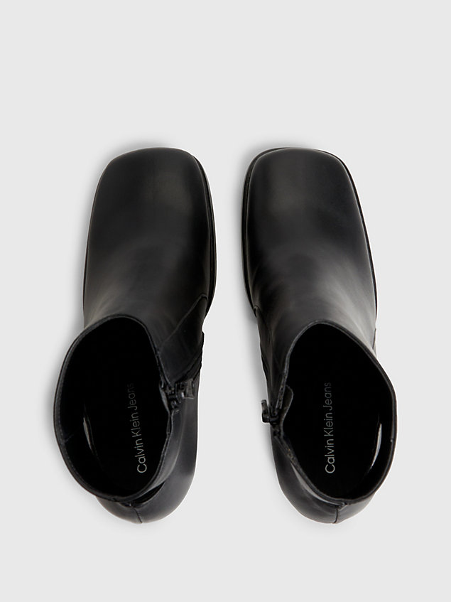 bottines à talons en cuir black pour femmes calvin klein jeans