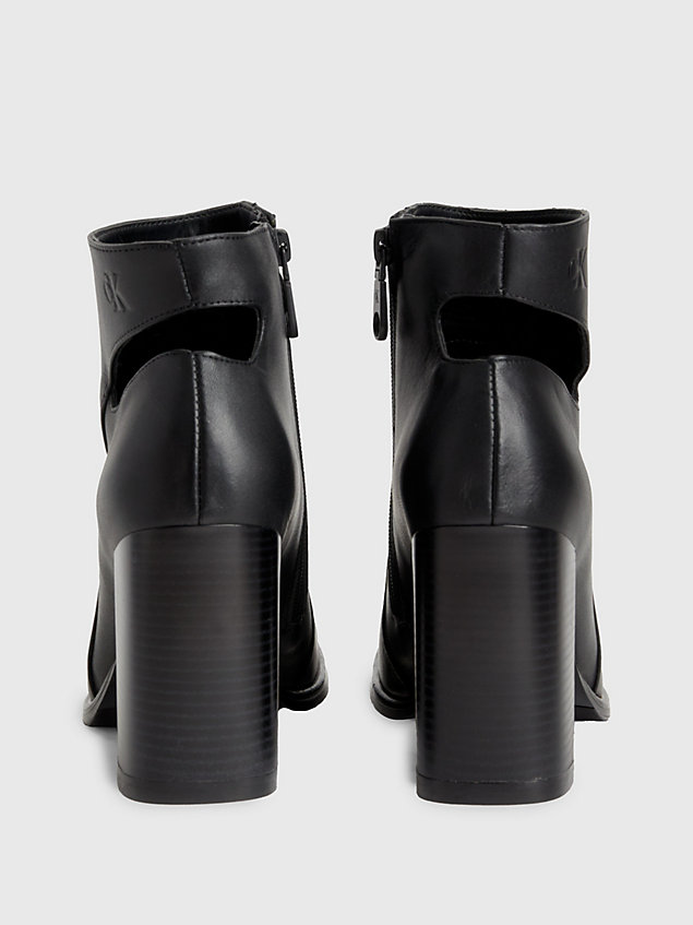 black leather heeled ankle boots for women calvin klein jeans