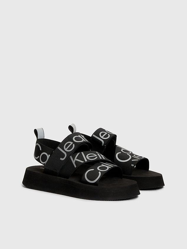 sandales à plateforme avec logo black pour femmes calvin klein jeans