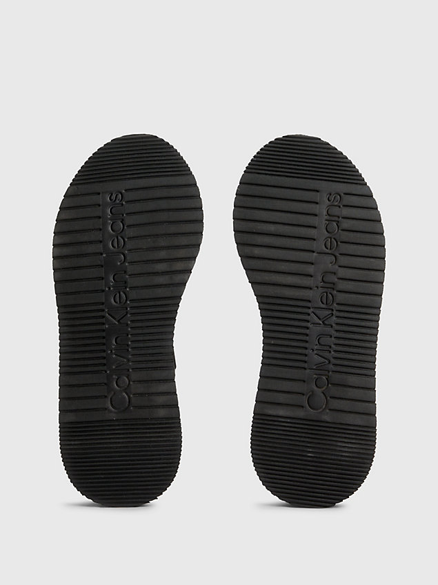 black sandały na platformie z logo dla kobiety - calvin klein jeans