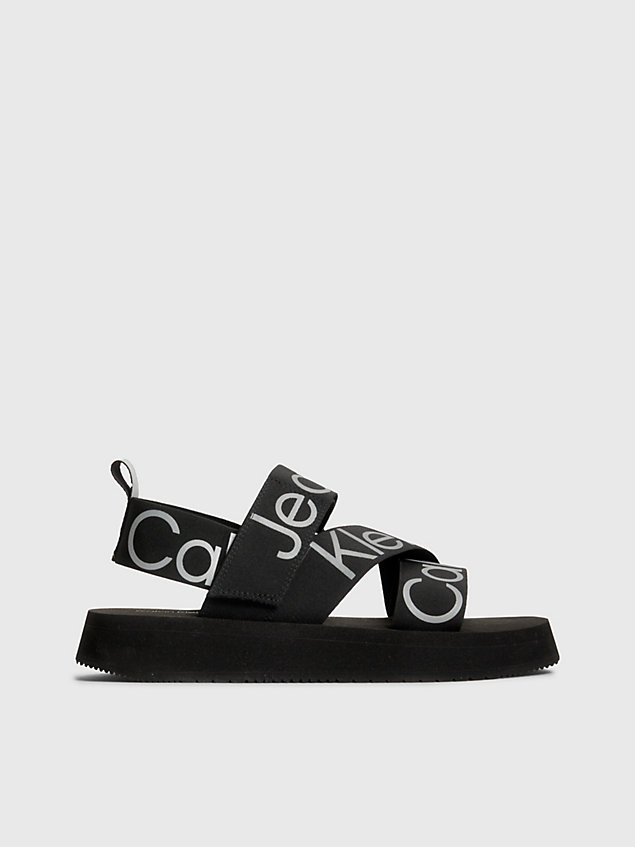 sandales à plateforme avec logo black pour femmes calvin klein jeans