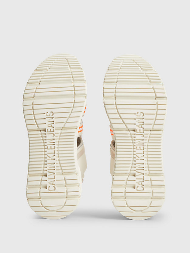 eggshell/creamy white recycled hybrid sandals for women calvin klein jeans