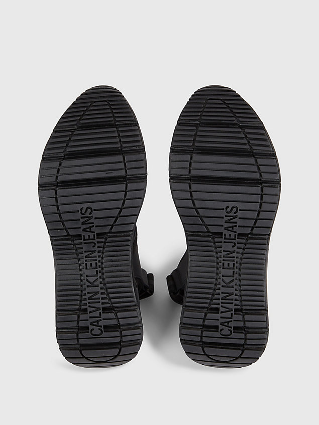 black hybrid-sandalen aus recyceltem material für damen - calvin klein jeans