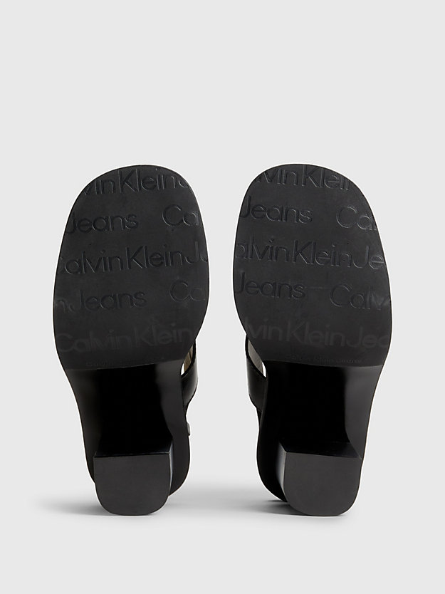 TRIPLE BLACK Sandales à talon en cuir for femmes CALVIN KLEIN JEANS