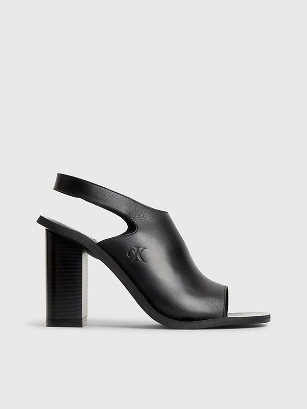 TRIPLE BLACK Leather Heeled Sandals for women CALVIN KLEIN JEANS