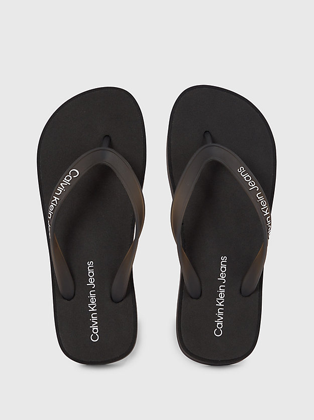black/bright white plateauslippers voor dames - calvin klein jeans