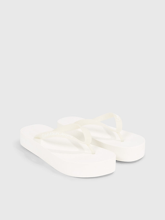 white platform flip flops for women calvin klein jeans
