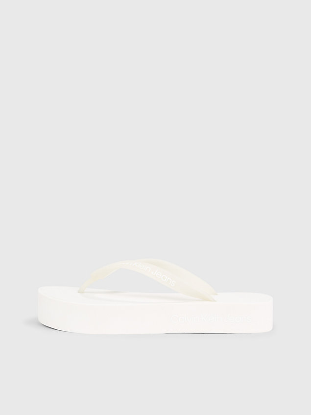 white plateau-flip-flops für damen - calvin klein jeans