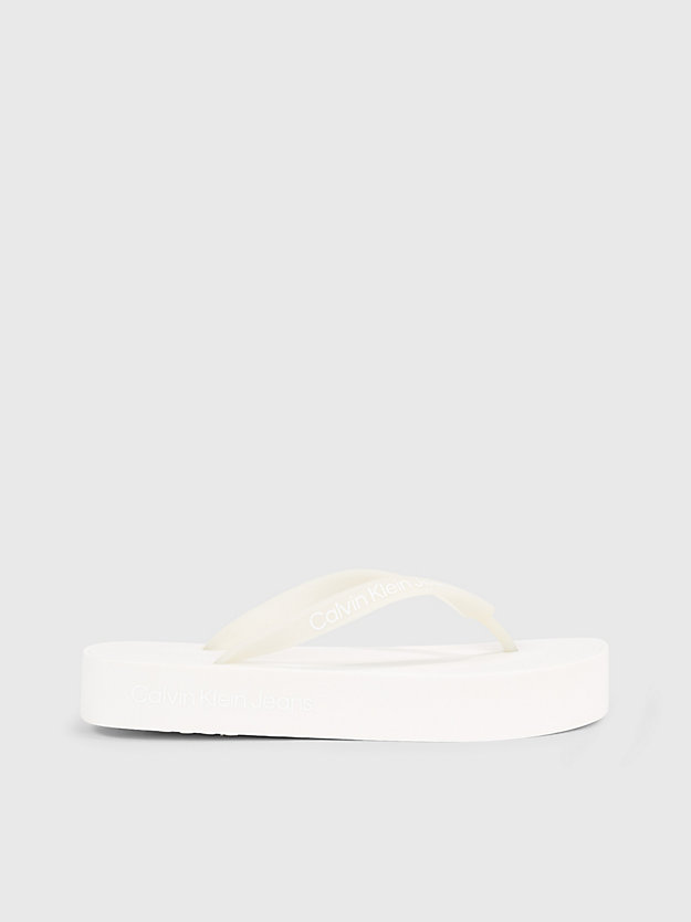 creamy white / bright white platform flip flops for women calvin klein jeans