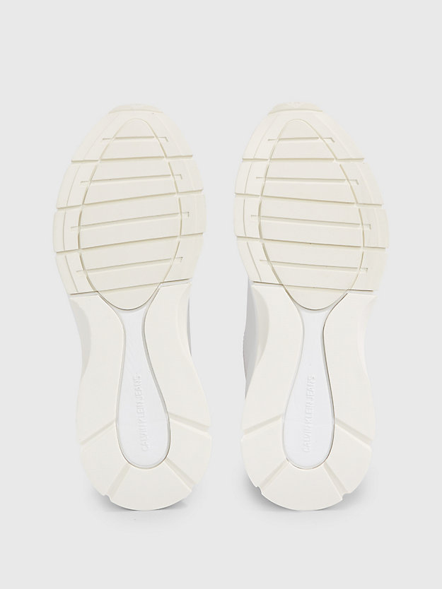 BRIGHT WHITE/CREAMY WHITE/SILVER Chunky Sneakers aus Leder für Damen CALVIN KLEIN JEANS